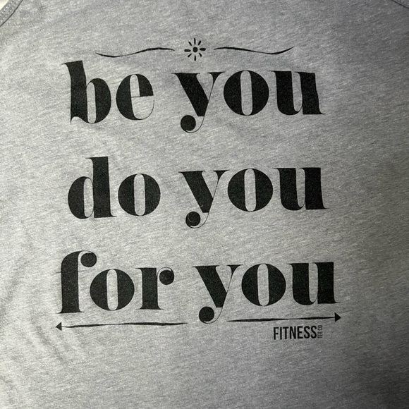 Fitness Tee Co 🌟2/$20 Gray Be You Do You For You Racerback Tank Top - LG - Picture 9 of 9